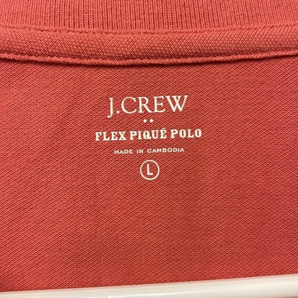 Men's J. Crew Red Fade Classic Pique Polo Pullover Shirt Size Large EUC #7667